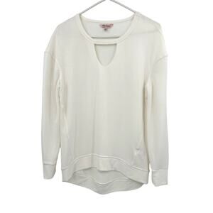 Juicy Couture Size XS Long Sleeve White Cream Blouse Top Shirt Keyhole Neck